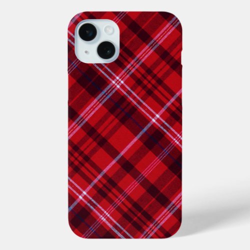 Rustic Beige Red Buffalo Check Monogram Case_Mate  iPhone 15 Plus Case