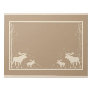 Rustic beige swirl moose notepad