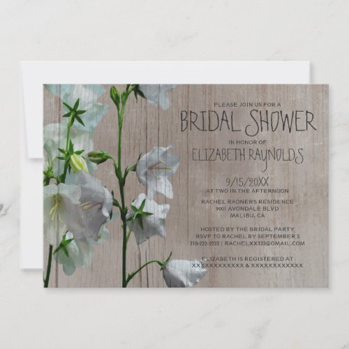 Rustic Bellflower Bridal Shower Invitations