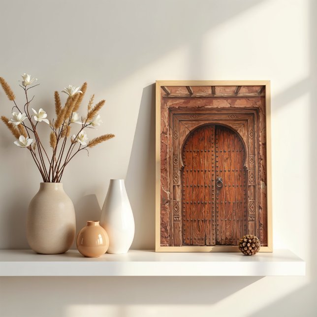 Rustic Berber Village Terracotta Moroccan Door Poster (Creator Uploaded)