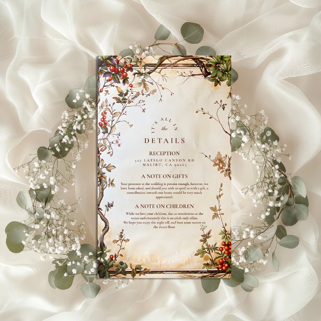 Rustic Berry Branch Wedding Enclosure Card (Creator Uploaded)