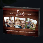 Rustic Best DAD Ever Custom 3 Photo Father's Day Wooden Box Sign<br><div class="desc">Surprise dad this fathers day with a personalized 3 photo plaque. "Best DADDy Ever" Personalize this dad plaque with favorite photos, message and name.. Visit our collection for the best dad father's day gifts and personalized dad gifts. COPYRIGHT © 2020 Judy Burrows, Black Dog Art - All Rights Reserved. Rustic...</div>