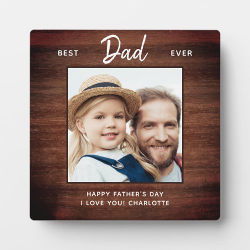 Rustic Best DAD Ever Custom Photo Father's Day Plaque - Surprise dad this fathers day with a personalized photo plaque.  
"Best DAD Ever" Personalize this dad plaque with favorite photo, message and name.. Visit our collection for the best dad father's day gifts and personalized dad gifts.   COPYRIGHT © 2020 Judy Burrows, Black Dog Art - All Rights Reserved. Rustic Best DAD Ever Custom Photo Father's Day plaque 