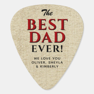 Rustic Best Dad Ever Father`s Day Full Photo Guitar Pick