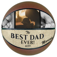 Rustic Best Dad Ever Father`s Day Keepsake 3 Photo Basketball