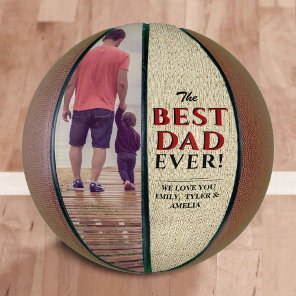 Rustic Best Dad Ever Father`s Day Photo Basketball