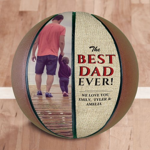 Rustic Best Dad Ever Fathers Day Photo Basketball