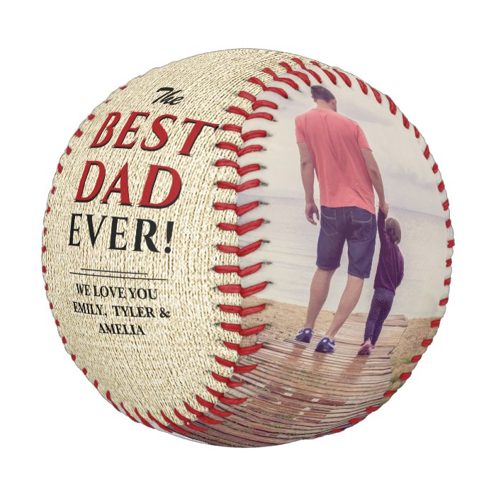 Rustic Best Dad Ever Father`s Day Photo Collage Baseball