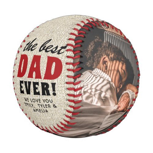 Rustic Best Dad Ever Fathers Day Photo Collage Baseball