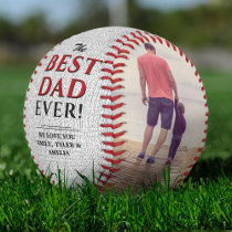 Rustic Best Dad Ever Father`s Day Photo Collage Baseball