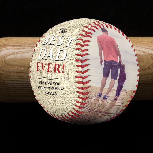 Rustic Best Dad Ever Fathers Day Photo Collage Baseball