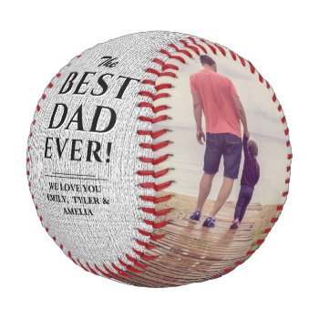 Rustic Best Dad Ever Father`s Day Photo Collage Baseball
