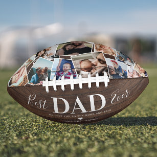 Rustic Best Dad Ever Photo Collage Football