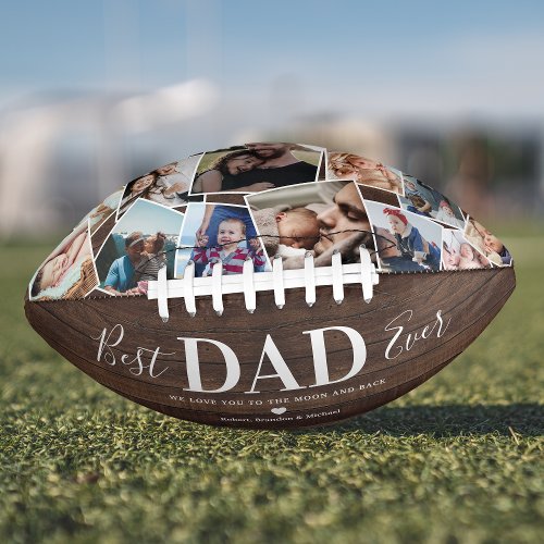 Rustic Best Dad Ever Photo Collage Football