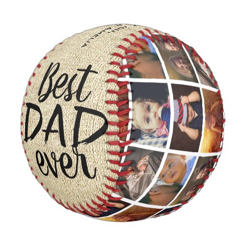 Rustic Best Dad Ever Rustic Wood 6 Photo Collage  Baseball