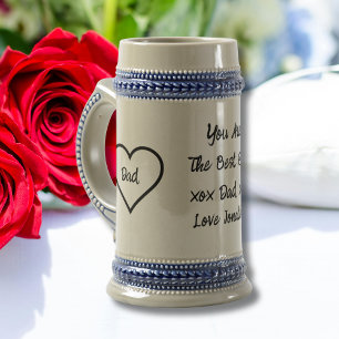 Rustic Best Dad Ever Script Name Classic Cool  Beer Stein