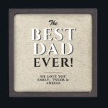 Rustic Best Dad Ever Typography Father  Gift Box<br><div class="desc">Rustic Best Dad Ever Typography Father Gift Box. The design has modern typography in black and white colors on a rustic beige background. Add your names and make a great gift for a dad or a grandpa for Father`s Day,  birthday or Christmas.</div>