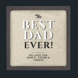 Rustic Best Dad Ever Typography Father  Gift Box<br><div class="desc">Rustic Best Dad Ever Typography Father Gift Box. The design has modern typography in black and white colors on a rustic beige background. Add your names and make a great gift for a dad or a grandpa for Father`s Day,  birthday or Christmas.</div>
