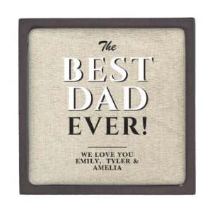 Rustic Best Dad Ever Typography Father  Gift Box