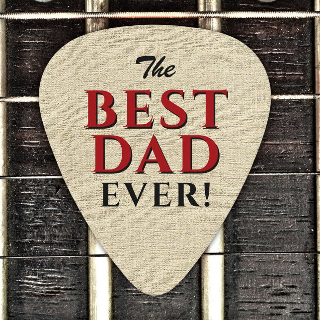 Rustic Best Dad Ever Typography Father`s Day Guitar Pick (Creator Uploaded)