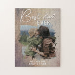 Rustic Best Dad Family Photo Father`s Day  Jigsaw Puzzle<br><div class="desc">Rustic Best Dad Family Photo Father`s Day jigsaw puzzle. A photo in a brushstroke frame - add your photo. This personalized keepsake puzzle is a perfect gift for a dad for Father`s Day,  birthday or Christmas.</div>