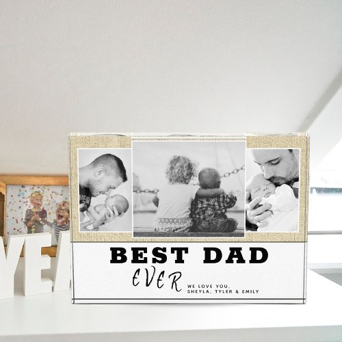 Rustic Best Dad Father Family 3  Photo Block