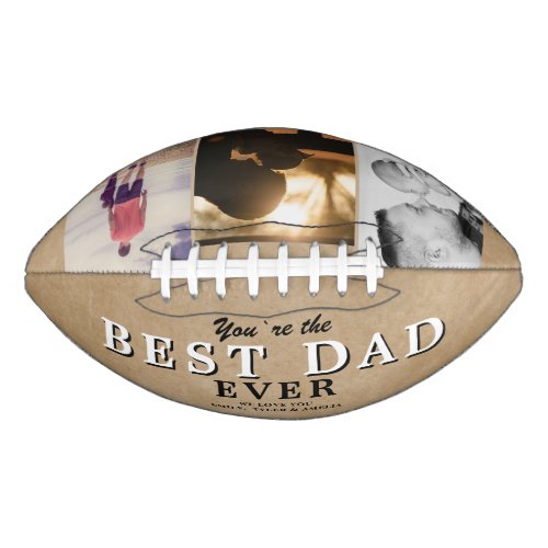 Rustic Best Dad Fathers Day 3 Photo Collage Football