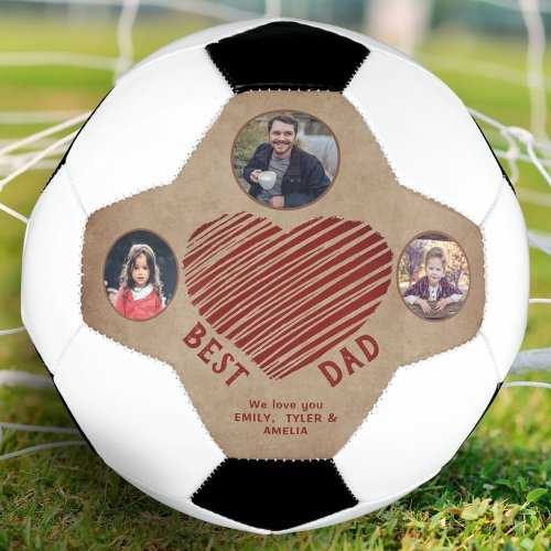 Rustic Best Dad Heart Fathers Day 3 Photos  Soccer Ball