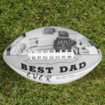 Rustic Best Dad Typography Father`s Day 3 Photo Fo Football