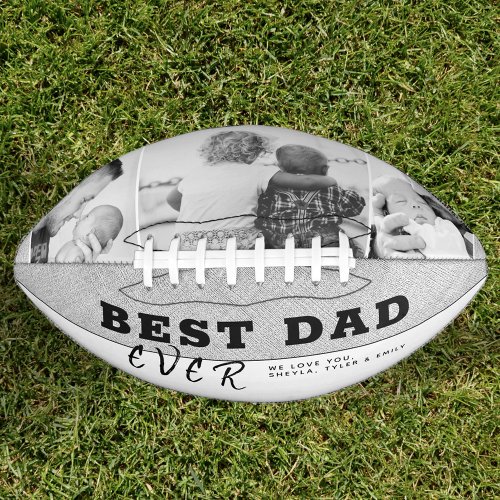 Rustic Best Dad Typography Fathers Day 3 Photo Fo Football