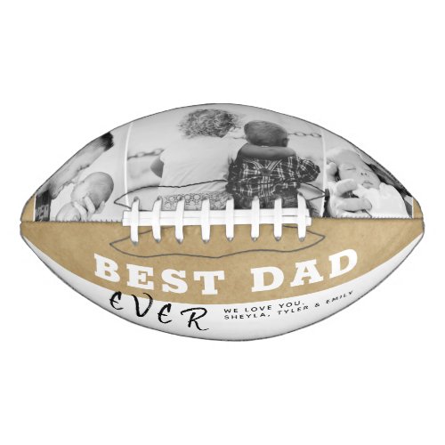 Rustic Best Dad Typography Fathers Day 3 Photo Football