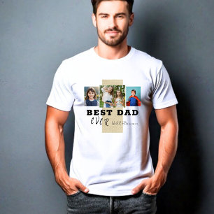 Rustic Best Dad Typography Father`s Day 3 Photo T-Shirt