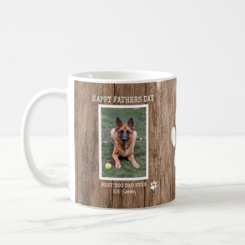 Rustic Best Dog Dad Ever Photo Fathers Day Coffee Mug