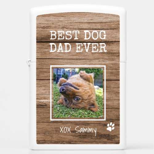 Rustic Best Dog Dad Ever Photo  Zippo Lighter