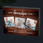 Rustic Best GRANDPA Ever Custom Photo Father's Day Wooden Box Sign<br><div class="desc">Surprise grandpa this fathers day with a personalized 3 photo plaque. "Best GRANDPA Ever" Personalize this grandfather plaque with favorite photos, message and name.. Visit our collection for the best granddad father's day gifts and personalized dad gifts. COPYRIGHT © 2020 Judy Burrows, Black Dog Art - All Rights Reserved. Rustic...</div>