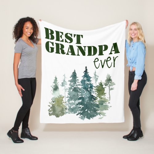 Rustic Best Grandpa Ever Fleece Blanket