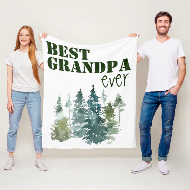 Rustic Best Grandpa Ever Fleece Blanket Zazzle
