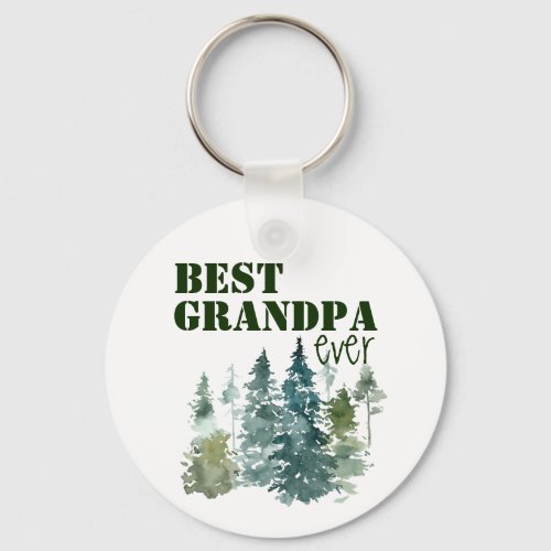 Rustic Best Grandpa Ever Nature Loving Keychain