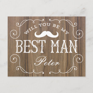 Rustic Best Man   Groomsmen Invitation