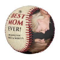 Rustic Best Mom Ever Mother`s Day Photo Collage Baseball