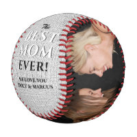 Rustic Best Mom Ever Mother`s Day Photo Collage Baseball
