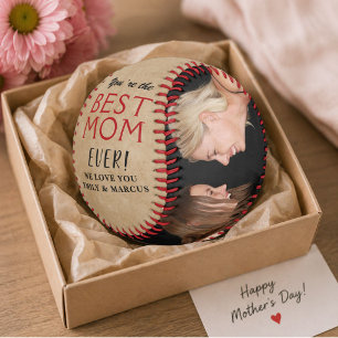 Rustic Best Mom Mother`s Day Photo Collage  Baseball