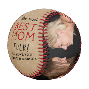 Rustic Best Mom Mother`s Day Photo Collage  Baseball