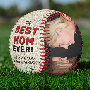 Rustic Best Mom Mother`s Day Photo Collage  Softball