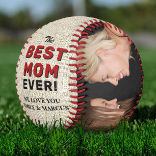 Rustic Best Mom Mother`s Day Photo Collage Softball