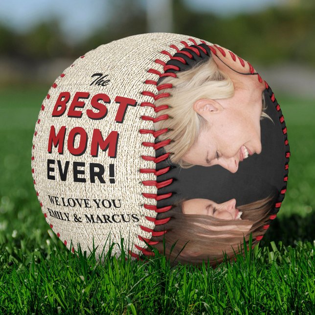 Rustic Best Mom Mother`s Day Photo Collage  Softball (Creator Uploaded)