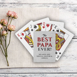 Rustic Best Papa Ever Father`s Day Keepsake Poker Cards