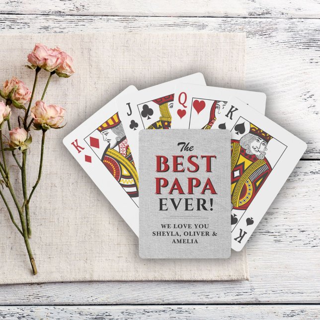 Rustic Best Papa Ever Father`s Day Keepsake Poker Cards (Creator Uploaded)