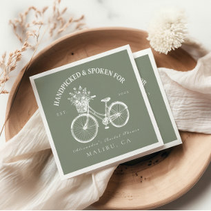 Rustic Bicycle Floral Shower Napkins