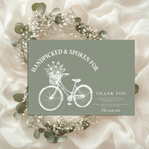 Rustic Bicycle Floral Shower Thank You Card